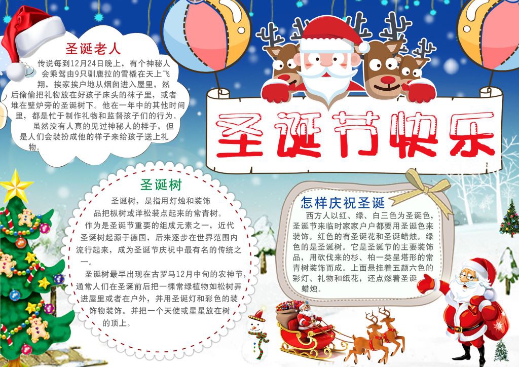 2022圣诞节电子手抄报 2022圣诞节电子手抄报