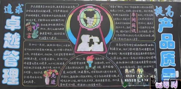 追求卓越管理 提高产品质量宣传板报