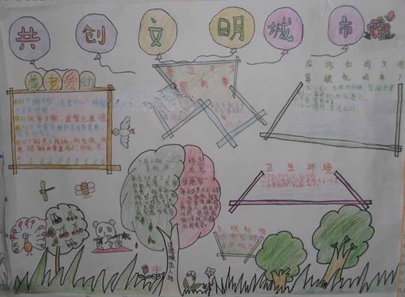 四年级文明城市手抄报内容 四年级文明城市手抄报内容