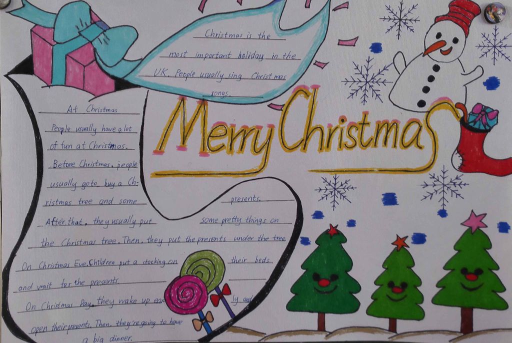 2022圣诞节英语手抄报:merry christmas 2022圣诞节英语手抄报:merry christmas