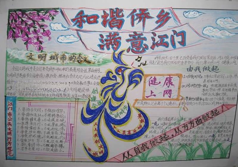 四年级文明城市手抄报内容 四年级文明城市手抄报内容