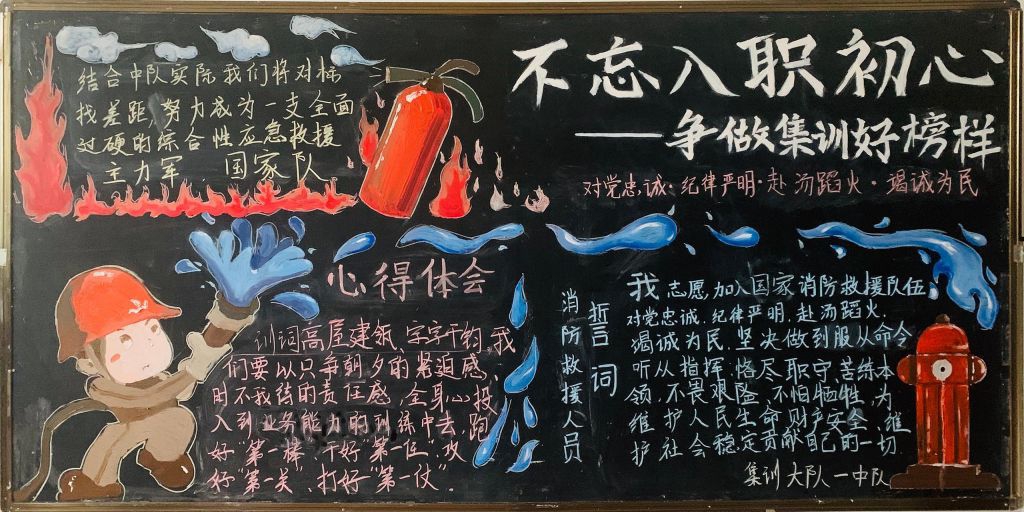 不忘入职初心黑板报,争做集训好榜样! 不忘入职初心黑板报,争做集训好榜样!