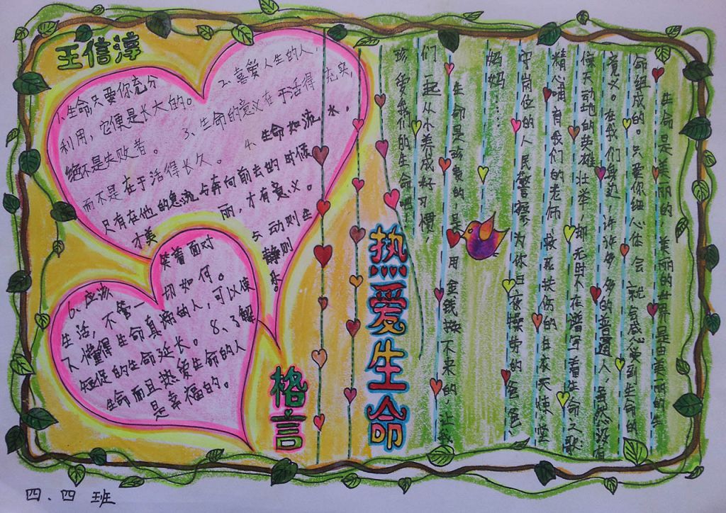 四年级热爱生命手抄报 四年级热爱生命手抄报