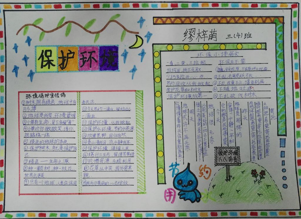 保护环境节约用水手抄报 保护环境节约用水手抄报