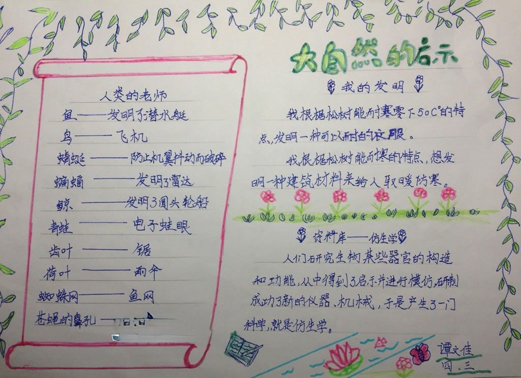 关于大自然的手抄报图片 关于大自然的手抄报图片