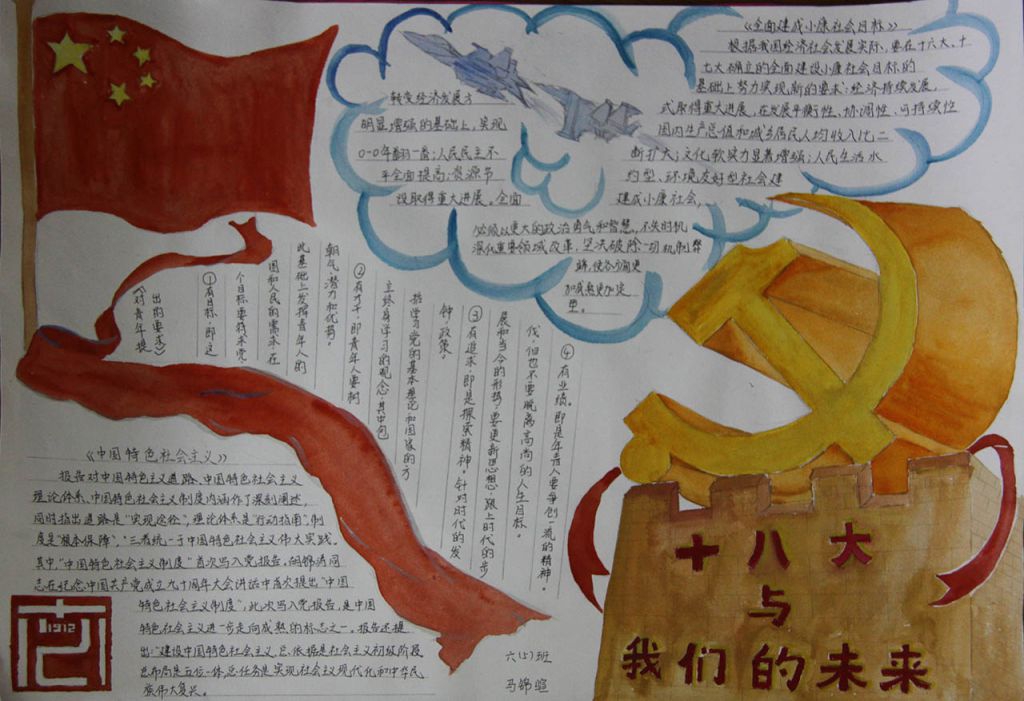 红领巾心向党—十八大与我们的未来手抄报 红领巾心向党—十八大与我们的未来手抄报