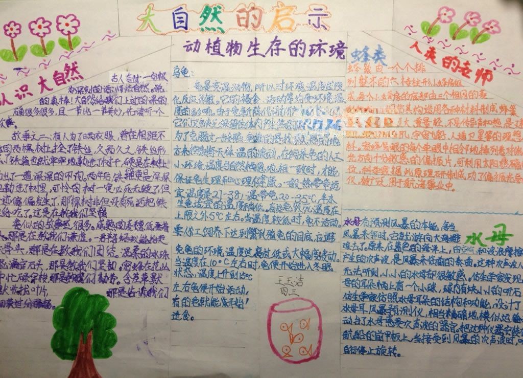 关于大自然的手抄报图片 关于大自然的手抄报图片