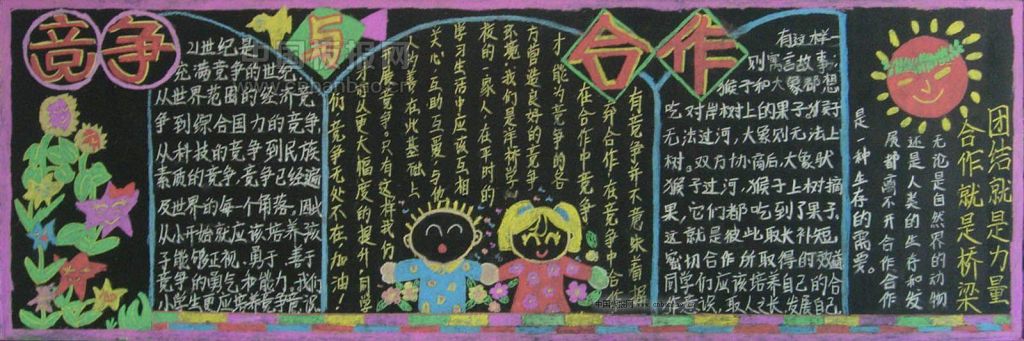 竞争与合作黑板报版面设计图 竞争与合作黑板报版面设计图