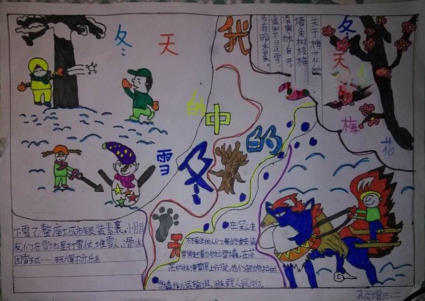 我心中的冬天手抄报 我心中的冬天手抄报