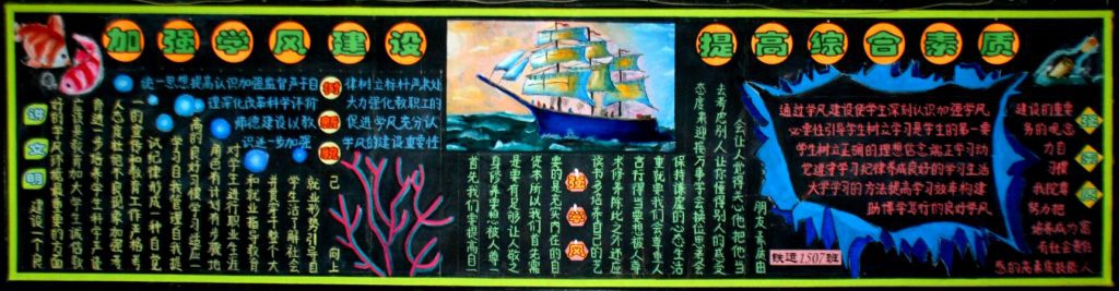 西铁院开展《加强学风建设 提高综合素质》黑板报创作活动 西铁院开展《加强学风建设 提高综合素质》黑板报创作活动