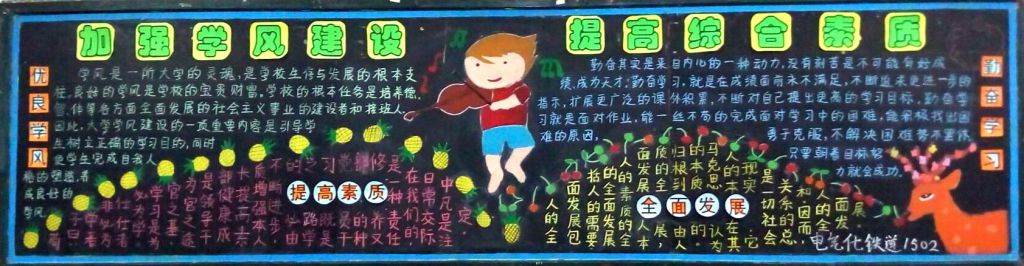 西铁院开展《加强学风建设 提高综合素质》黑板报创作活动 西铁院开展《加强学风建设 提高综合素质》黑板报创作活动