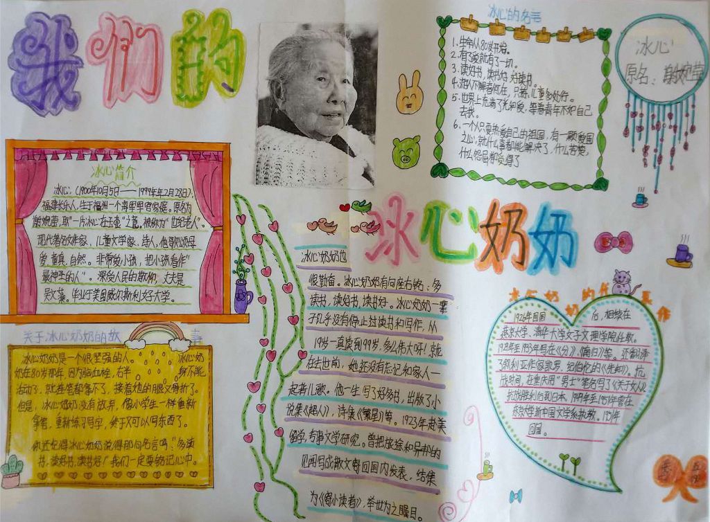 我们的冰心奶奶手抄报 我们的冰心奶奶手抄报