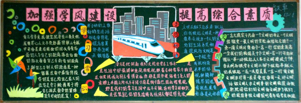 西铁院开展《加强学风建设 提高综合素质》黑板报创作活动 西铁院开展《加强学风建设 提高综合素质》黑板报创作活动