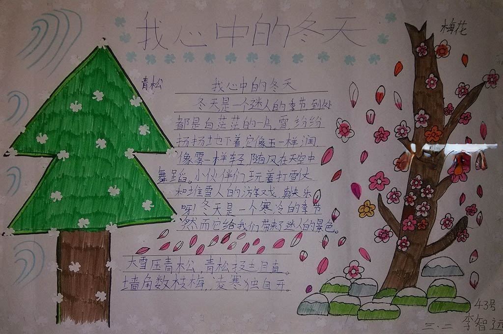我心中的冬天手抄报 我心中的冬天手抄报
