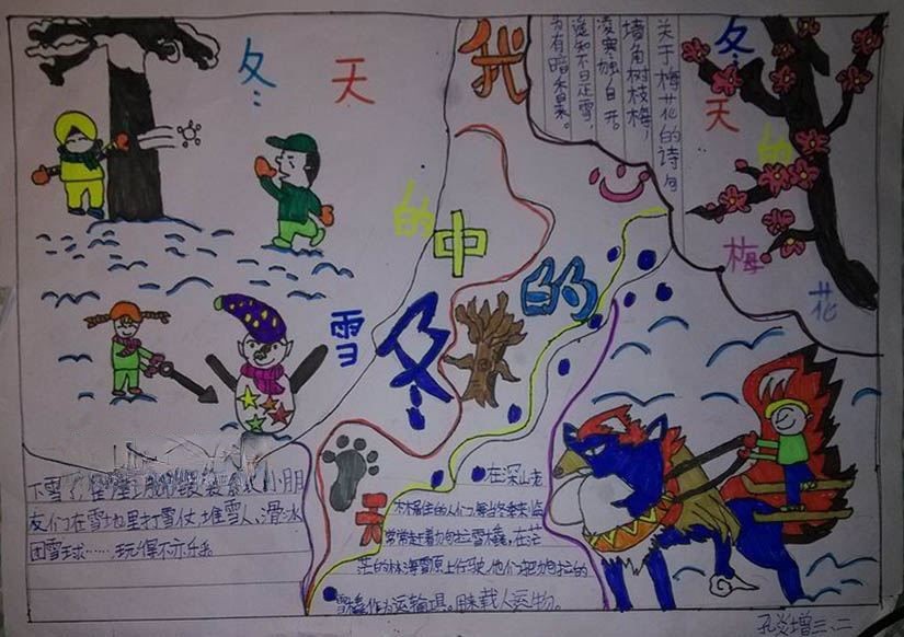 我心中的冬天手抄报 我心中的冬天手抄报