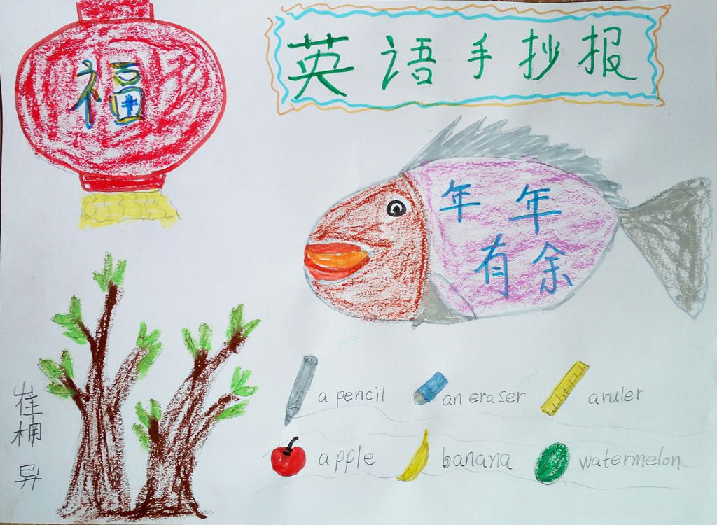 春节年年有余手抄报图片 春节年年有余手抄报图片