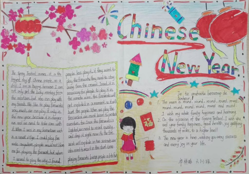 欢庆2022春节英语手抄报,Chinese new year! 欢庆2022春节英语手抄报,Chinese new year!