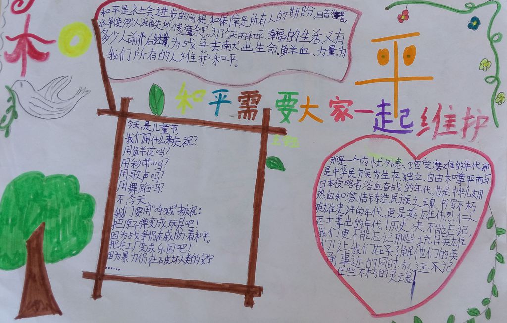 和平的呼唤手抄报图片大全 和平的呼唤手抄报图片大全