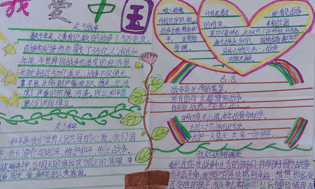 和平的呼唤手抄报图片大全 和平的呼唤手抄报图片大全
