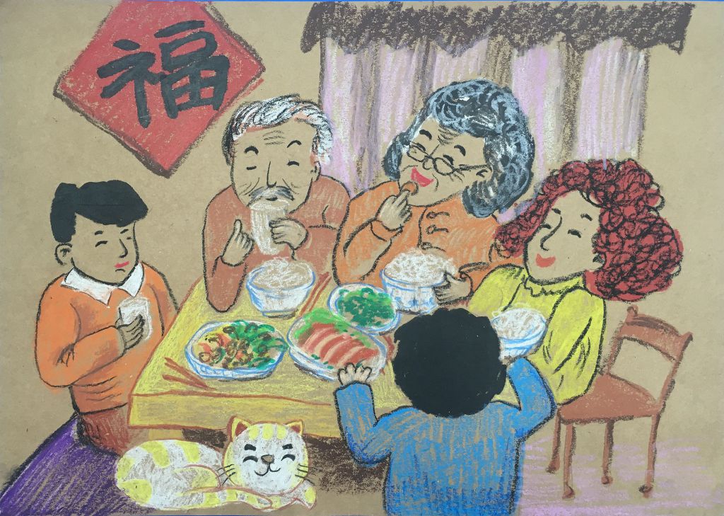 快乐年夜饭手抄报图片 快乐年夜饭手抄报图片