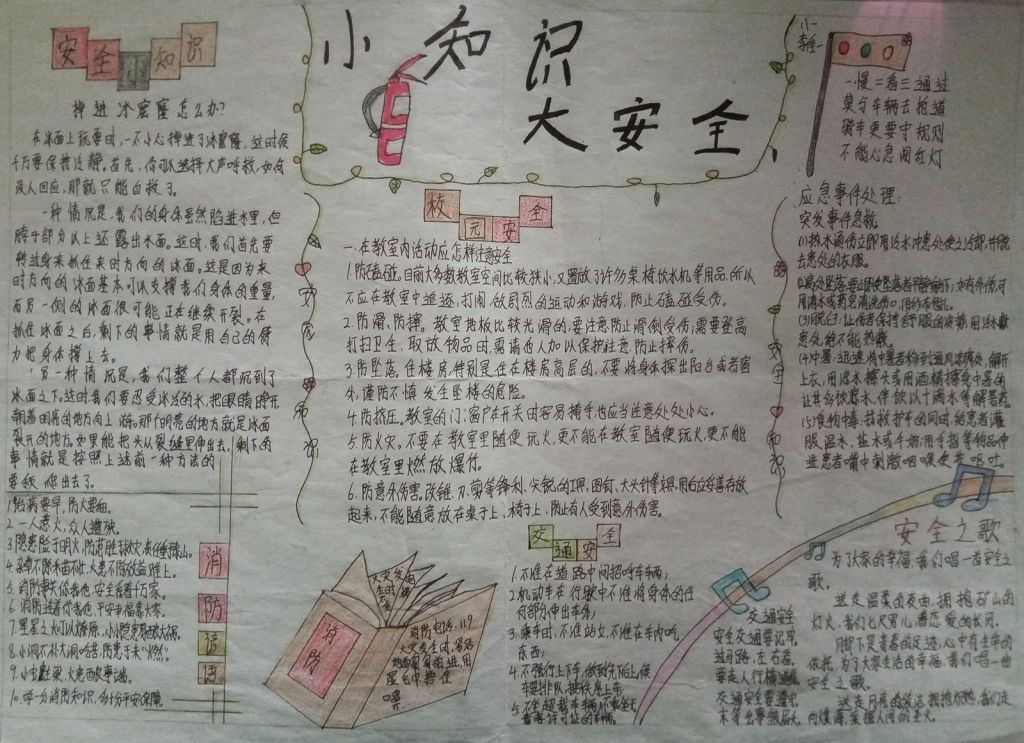 小知识大安全手抄报 小知识大安全手抄报