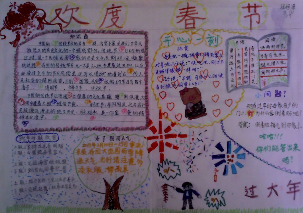 低碳幸福过大年手抄报 低碳幸福过大年手抄报