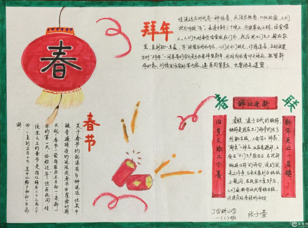我的快乐春节手抄报图片大全 我的快乐春节手抄报图片大全