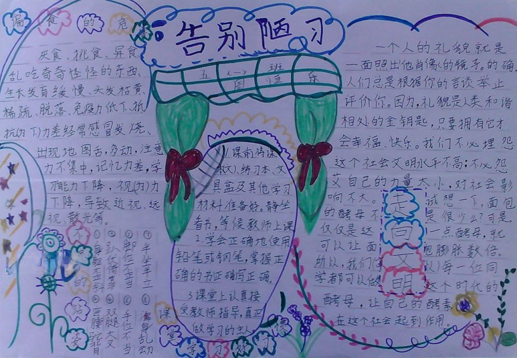 告别陋习手抄报图片 告别陋习手抄报图片