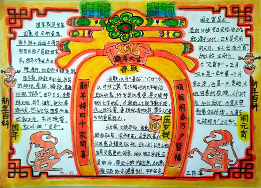 走进春节了解春节手抄报 走进春节了解春节手抄报