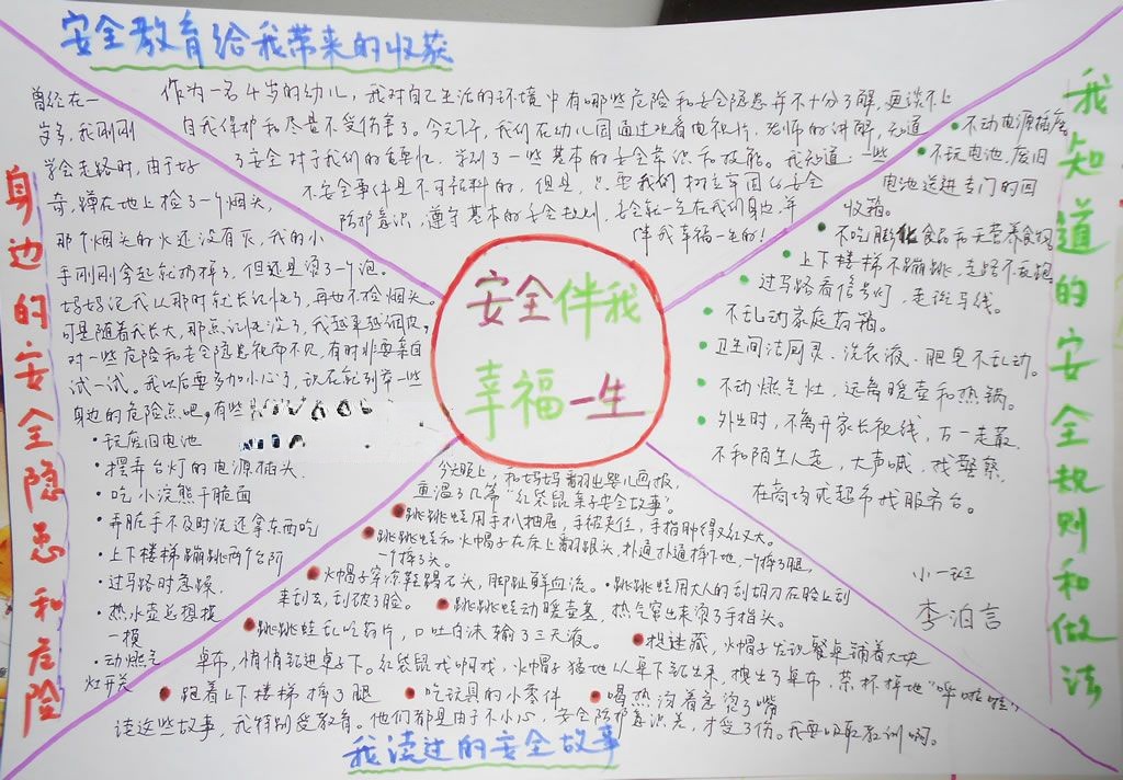 安全伴我幸福一生手抄报 安全伴我幸福一生手抄报