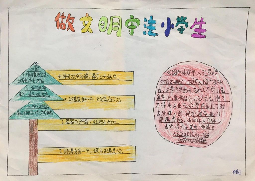 争做文明守法小公民手抄报 争做文明守法小公民手抄报