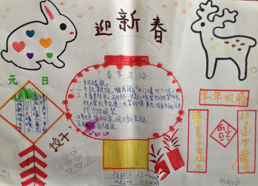 我家的幸福春节手抄报大全 我家的幸福春节手抄报大全