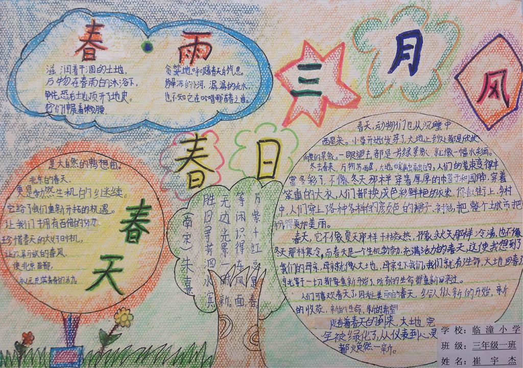 春雨春日春风手抄报 春雨春日春风手抄报