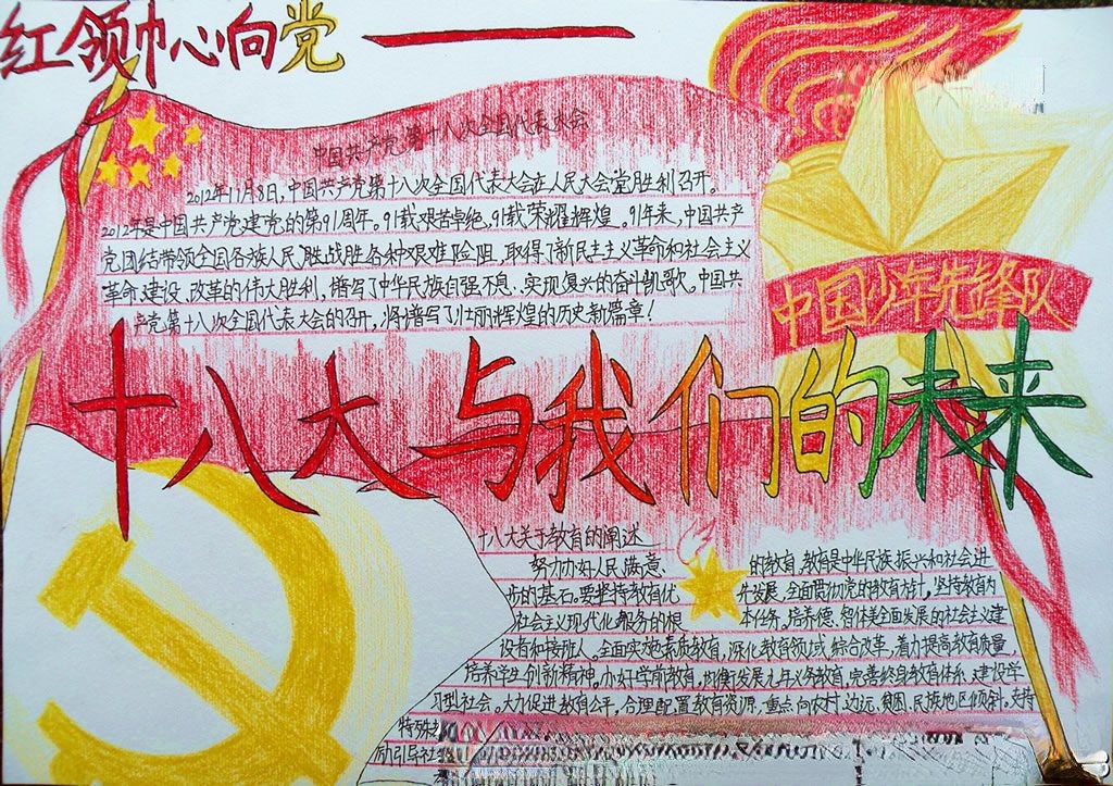 十八大与我们的未来手抄报 十八大与我们的未来手抄报