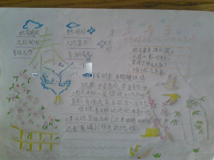 2022美丽的春天手抄报 2022美丽的春天手抄报