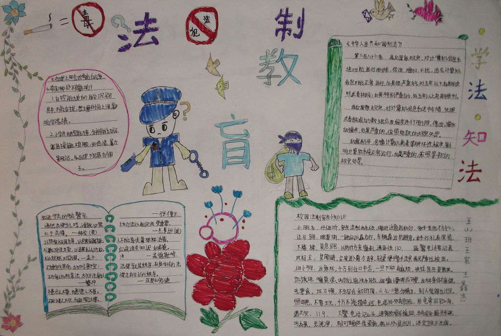做学法知法守法好少年手抄报 做学法知法守法好少年手抄报
