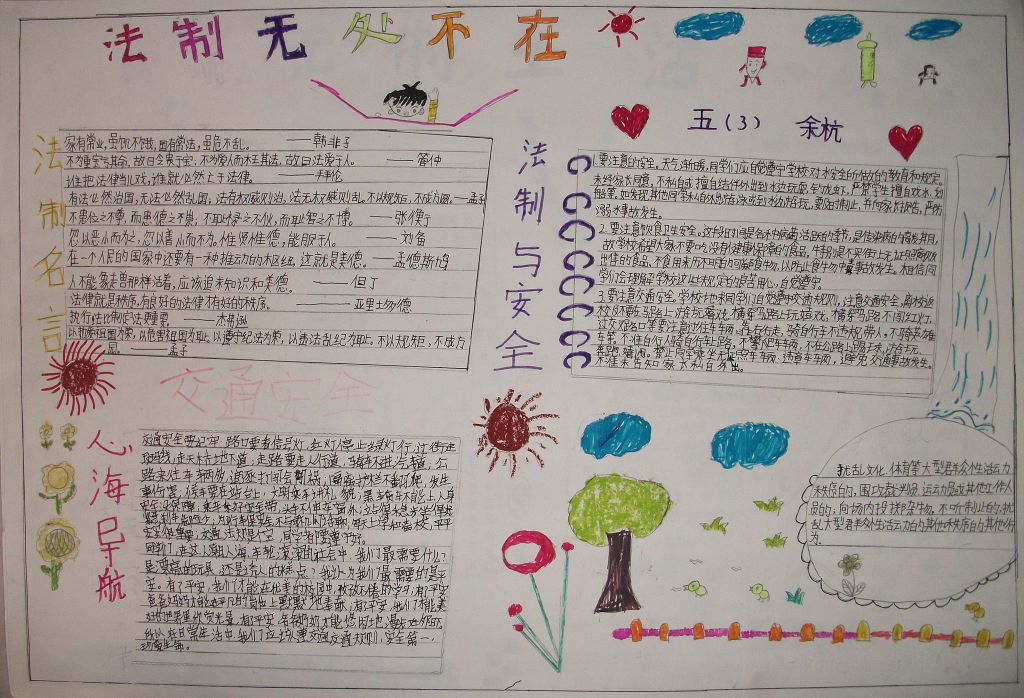 做学法知法守法好少年手抄报 做学法知法守法好少年手抄报