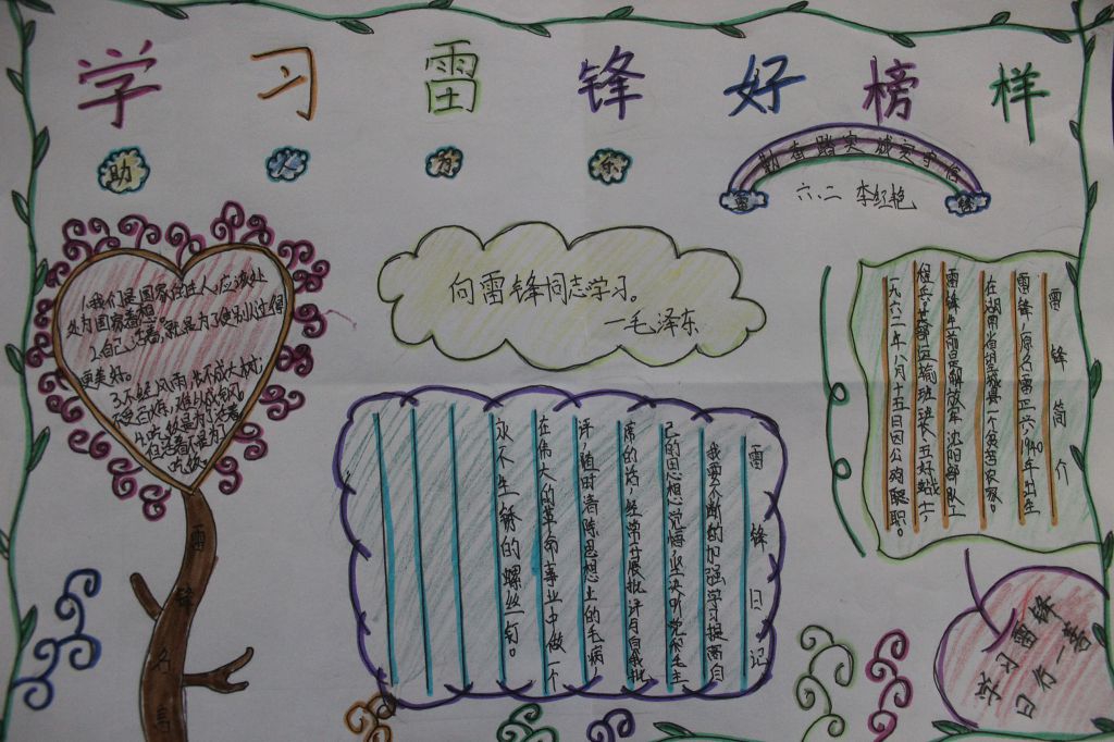 永恒的雷锋精神手抄报设计图 永恒的雷锋精神手抄报设计图
