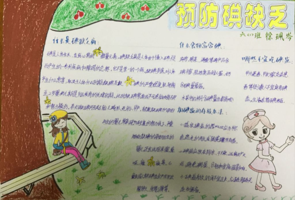 预防碘缺乏手抄报图片 预防碘缺乏手抄报图片