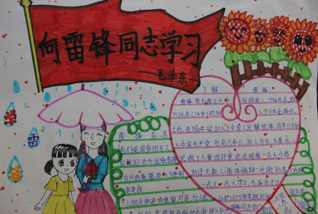 永恒的雷锋精神手抄报设计图 永恒的雷锋精神手抄报设计图