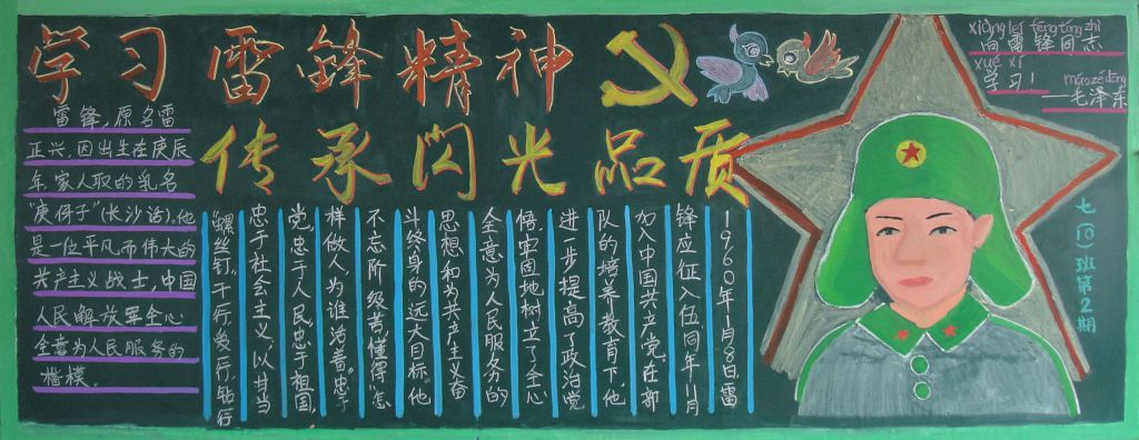学习雷锋精神传承闪光品质黑板报 学习雷锋精神传承闪光品质黑板报