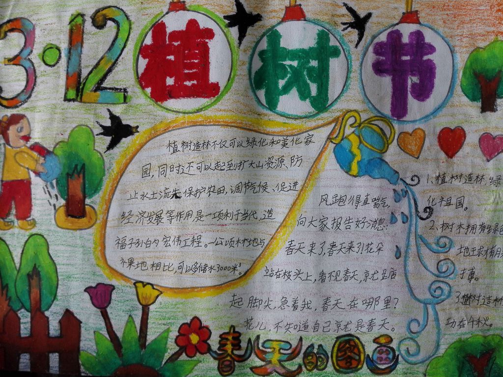 中国植树节3.12手抄报设计图 中国植树节3.12手抄报设计图