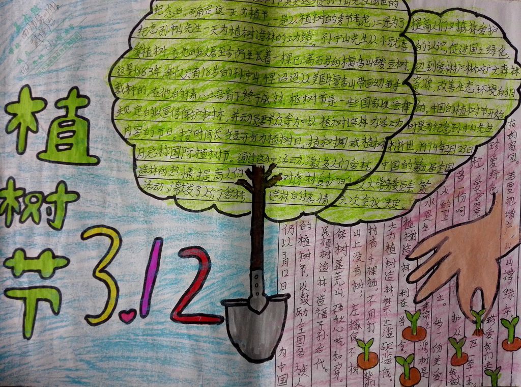 中国植树节3.12手抄报设计图 中国植树节3.12手抄报设计图