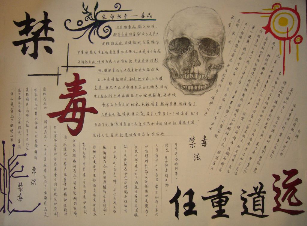 禁毒任重道远手抄报 禁毒任重道远手抄报