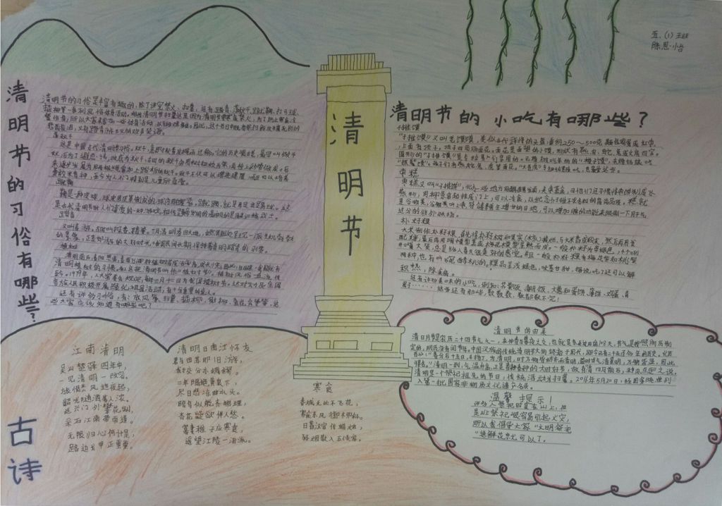 清明节缅怀先烈扫墓手抄报 清明节缅怀先烈扫墓手抄报