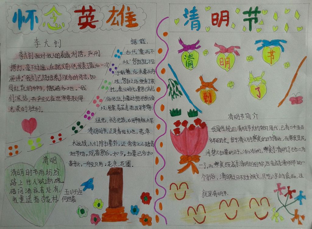 清明节手抄报简单又漂亮