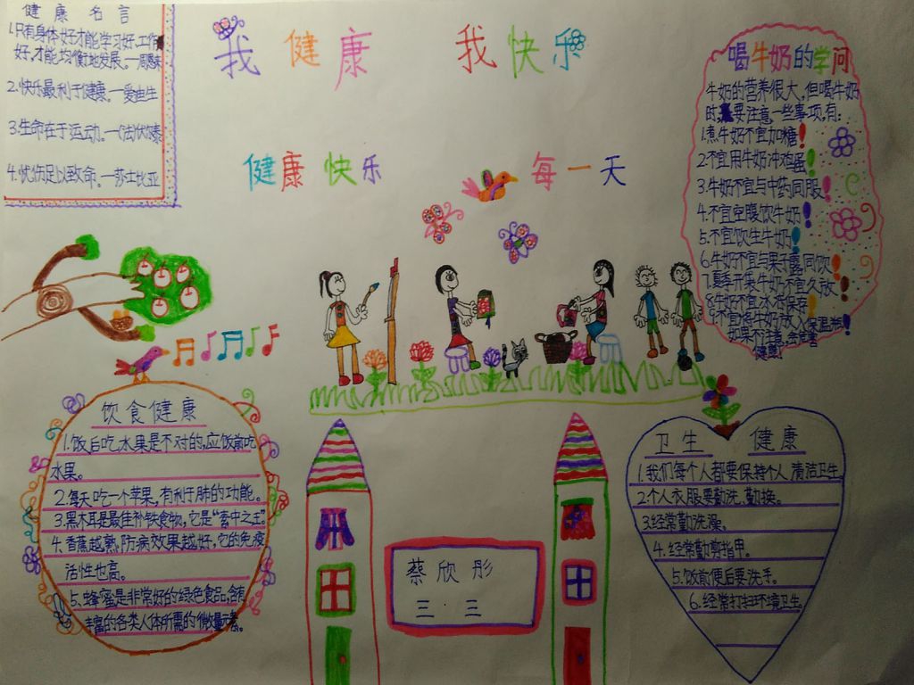 我健康我快乐手抄报图片欣赏 我健康我快乐手抄报图片欣赏