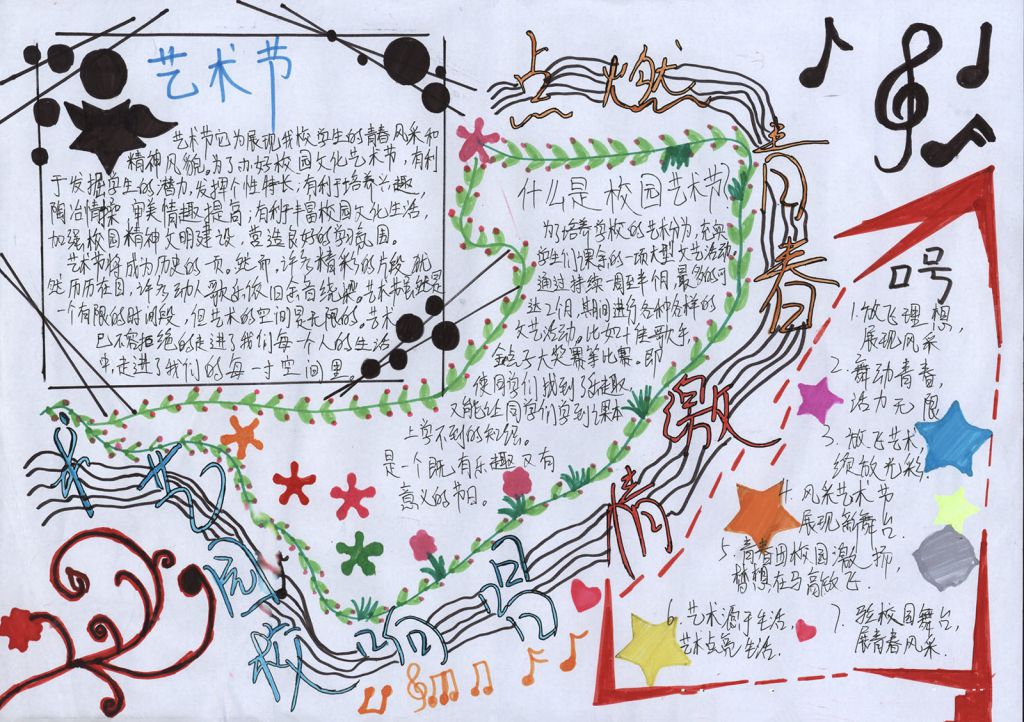 点燃青春激情唱响校园艺术手抄报 点燃青春激情唱响校园艺术手抄报