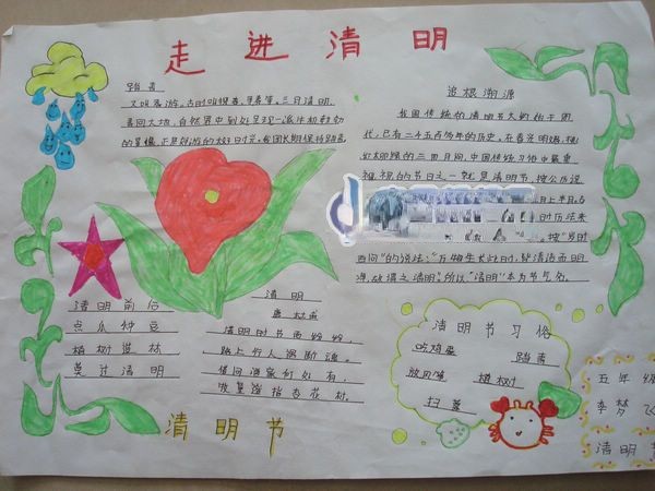 走进清明节手抄报图片 走进清明节手抄报图片