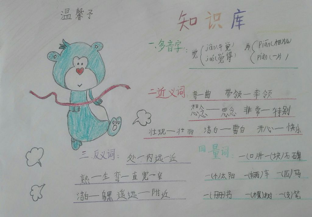 一年级语文下册第二单元复习整理手抄报 一年级语文下册第二单元复习整理手抄报